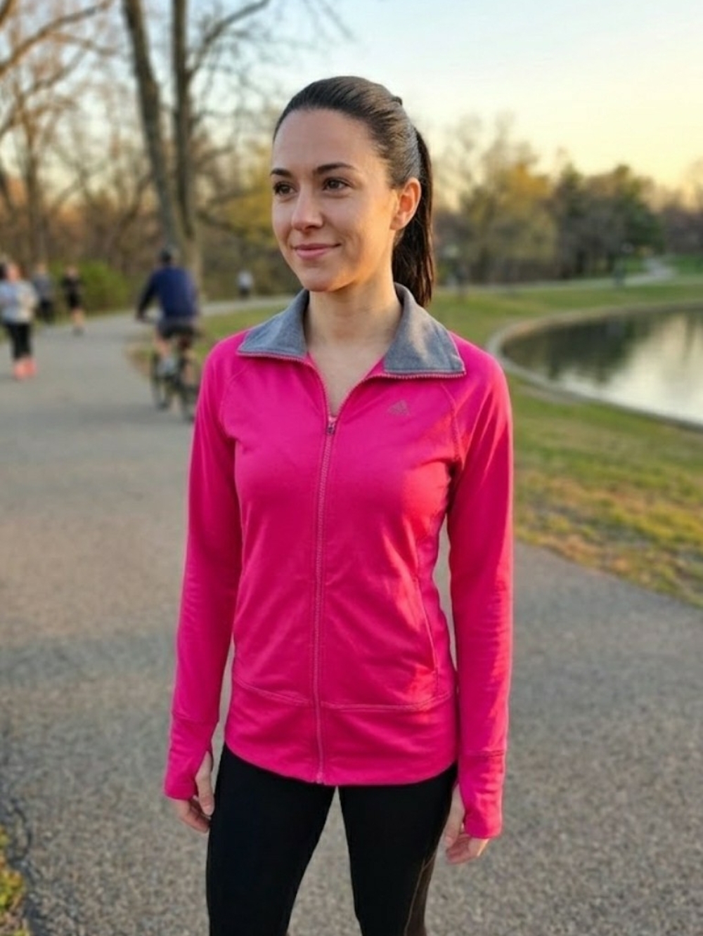 Adidas Climate Athletic Full-Zip Hot Pink Jacket Size S